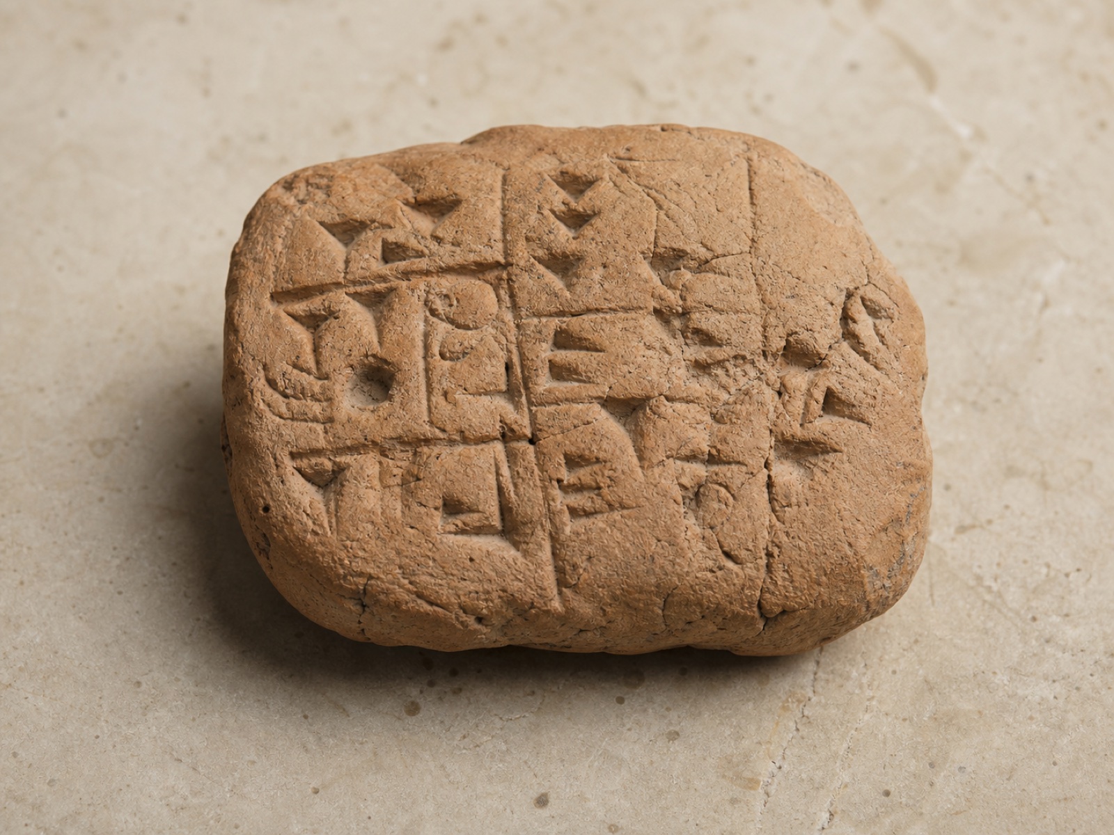 Illustrative reconstruction of an early clay accounting tablet